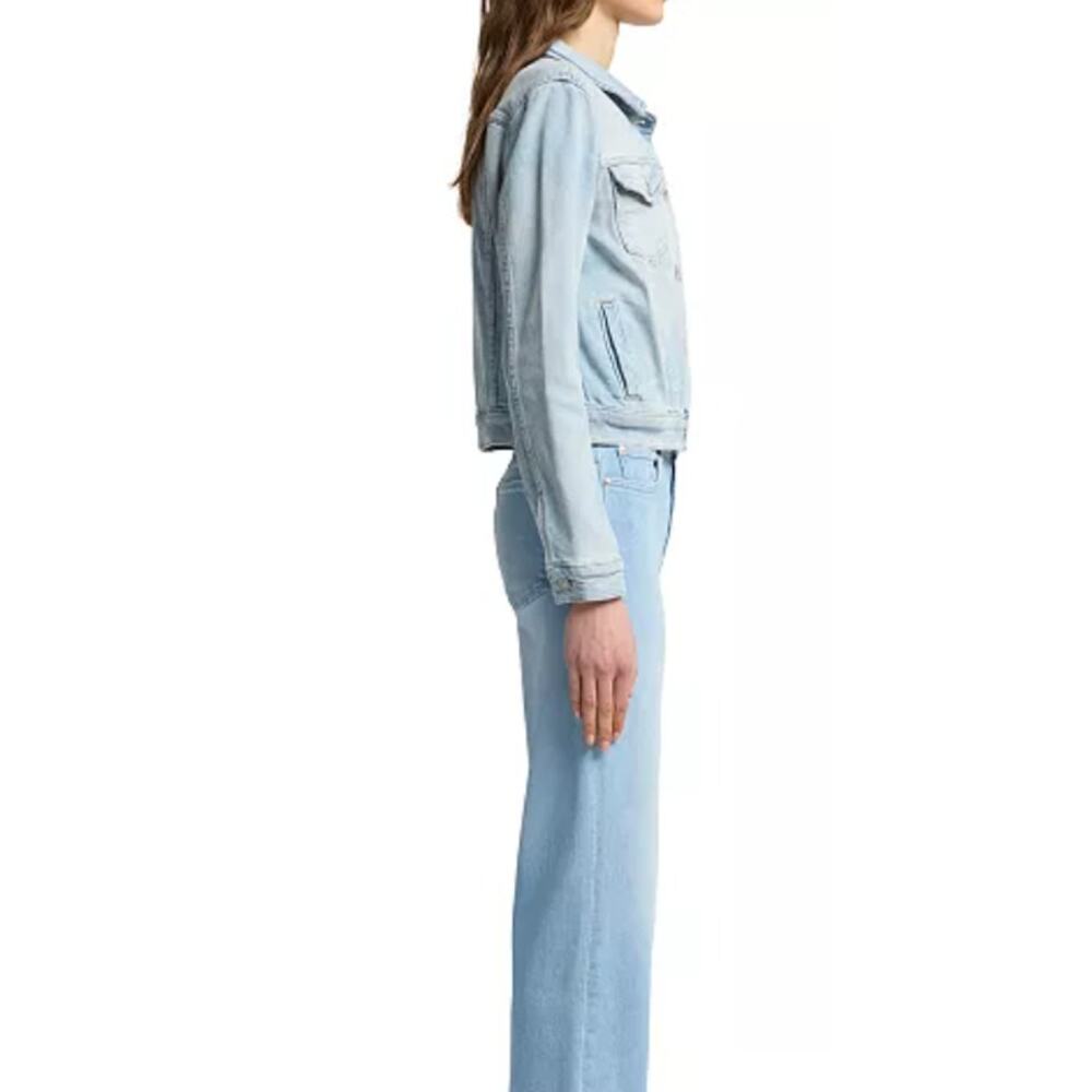 7 for All Mankind Women's Classic Denim Trucker Jacket Large NWT - Picture 4 of 6